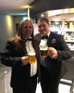 photo from the awards night. Mark and Josh share a beer